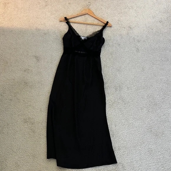 Never Fully Dressed Black Satin Lace Chemise petite size Dress - Picture 3 of 7